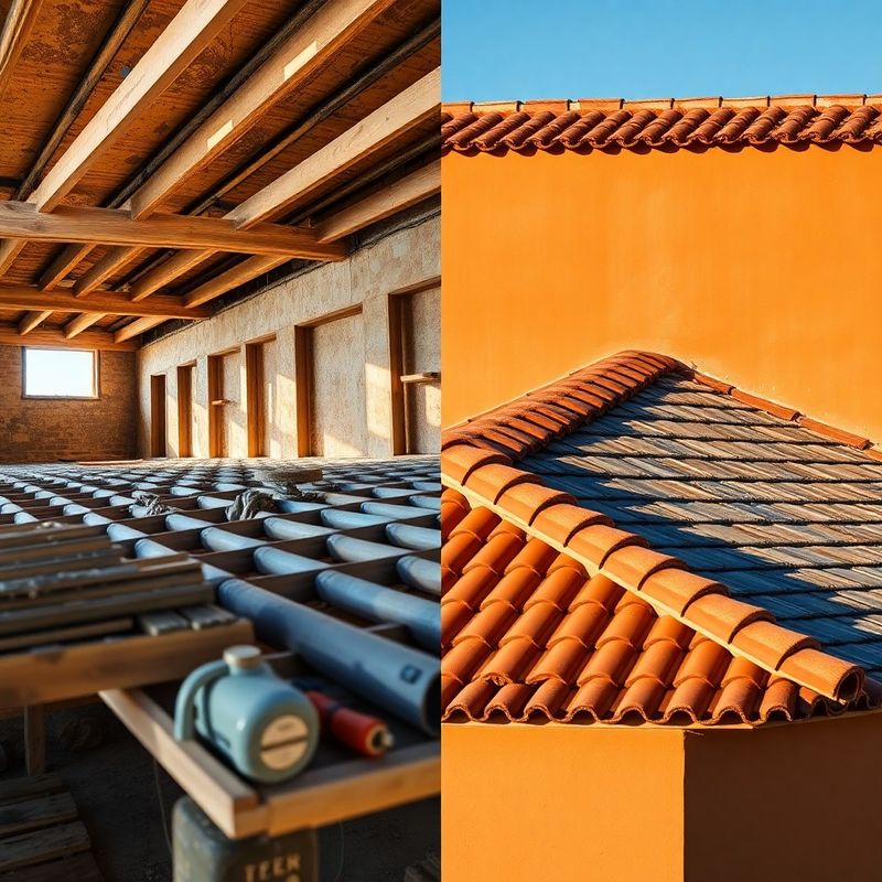Comparativa antes y después de una instalación de cubierta de pizarra